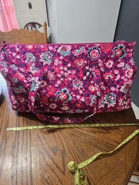 Vera Bradley LARGE Quilted Floral Travel Duffel - Hot Pink & Teal